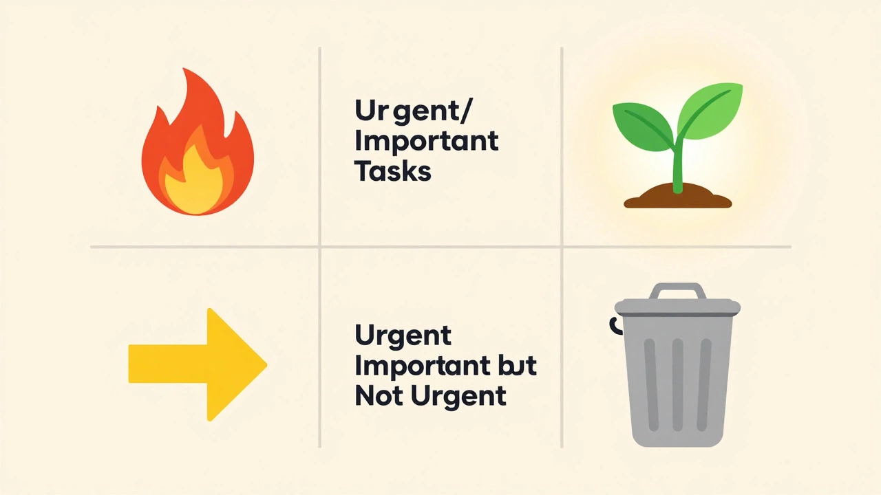 Abstract graphic showing four quadrants of task prioritization