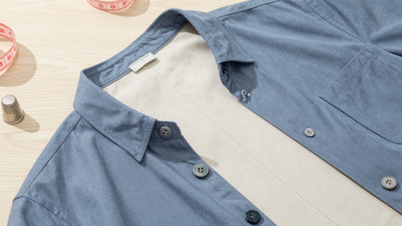 Inside view of a garment showing reinforced seams and durable buttons