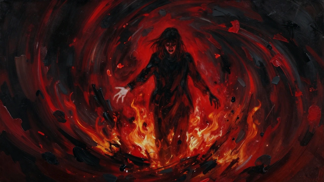 Painterly art showing emotional turbulence and fear of abandonment