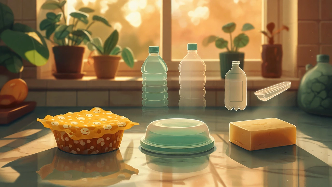 Eco-friendly kitchen items like beeswax wraps replacing plastic alternatives